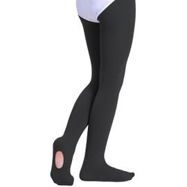 Yitoco Women's Dance Ballet Tights Transition Black Leggings Ultra Soft for Adult Students Convertible Tights (1 Pairs, Black, Adult-L, YOTS02-B-1AL)