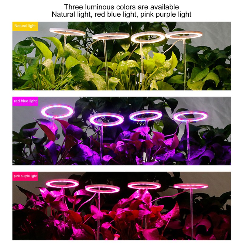 LED Plant Grow Lights Full Spectrum USB Growing Light Timing