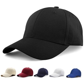 Etyepoh Unisex Baseball Cap for Men and Women, Adjustable Pure Colour Baseboard Baseball Cap Hat - Baseball A-Black
