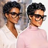 showreal Pelucas de cabello humano con corte Pixie para mujeres