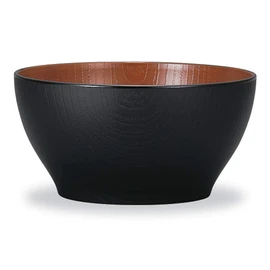 Yamanaka Lacquer Natural Range Keyaki Wood Grain Bowl, Small, Black & Brown M16956-0