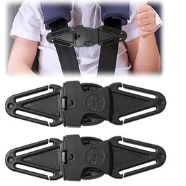 2PCS Anti-Escape Car Seat Safety Clips – Adjustable Strap Lock, Universal Car Seat Clip Guard with Durable ABS Buckle, Prevent Arms Slipping from Harness (Black, 15.5cm)