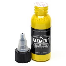 Bright Yellow Tattoo Ink 1oz - Long-Lasting, Skin-Safe, Smooth Application for Professional Artists Color