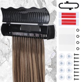 IDN BEAUTY Hair Extension Holder Stand for Styling, 4 Installation Modes With Tool, Black Hair Extension Holder Designed to Securely Hold Your Extensions for Washing, Styling, Packing and Storing