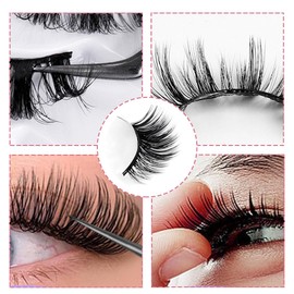 VONJUMA 10 Pairs Half Eyelashes Natural False Eyelashes Clear Band Lashes Cateye Wispy Artificial Eyelashes 3D Cat Eye Half Lashes with Tweezers