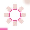 Pink French Tip Press on Nails Short Square Fake Nails