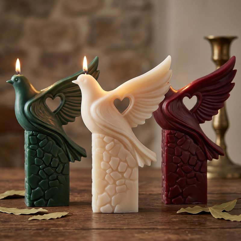 Bird Candle Mold Dove of Peace Pillar Candle Silicone Molds
