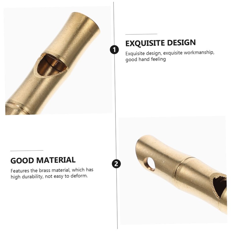 Sosoport 5sets Loud Brass Survival Whistle Pendant Essential Outdoor Accessory