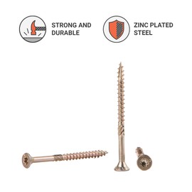 (Pack of 30 pcs) Yellow Zinc Plated Steel 6.0 x 70 mm Wood Screws, Torx Head, Type 17, Countersunk Head, Chipboard Screws (30, 6.0 x 70 mm)