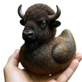 TIM CHESS Funny Animal Duck Figurine Whimsical Animal Ducks Statue Collectible Dashboard Duck for Home Office Desktop Car Dashboard Decoration (Cattle Duck)