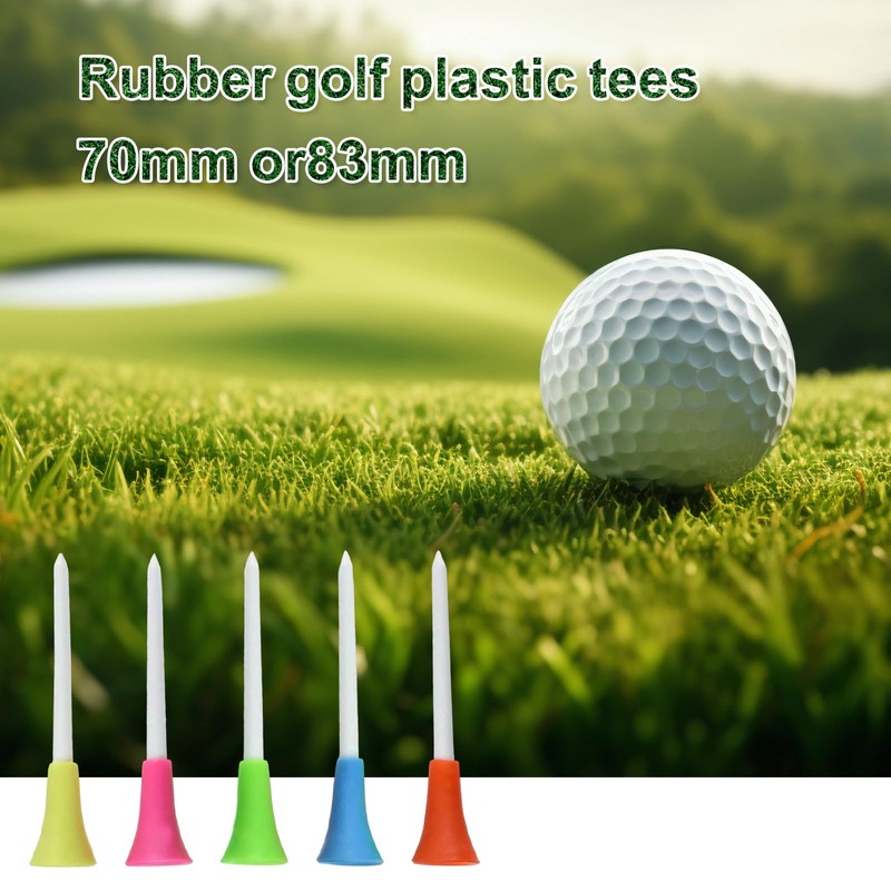Bliceon 50pcs Golf Tees, Plastic Rubber Cushion Top Long Tees,