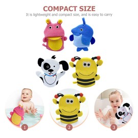 Beavorty Toddler Bath Sponge Baby Bath Mitt 4pcs Cute Animal Bath Gloves Shower Washcloths Bath Towel Kids Body Soft Scrubber for Toddler Children Bath and Shower Infant Bath Sponge