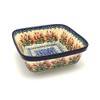 Polish Pottery Baker - Square - Crimson Bells