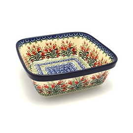 Polish Pottery Baker - Square - Crimson Bells