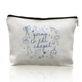 CRULTY Going to the Chapel Bride Makeup Bag, Bride to Be Gifts Cosmetic Bag, Bride Gifts for Bachelorette Party, Bridal Shower Gifts, Future Mrs Bride Gifts Makeup Pouch, Fiancé Gifts Zipper Pouch