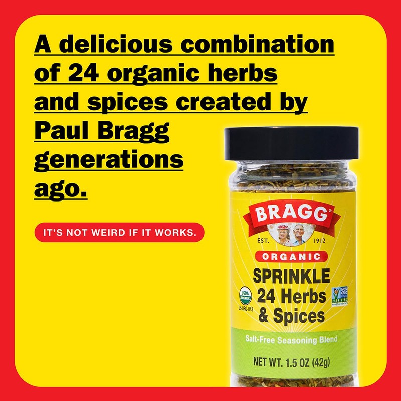 Bragg Organic Sprinkle Seasoning with 24 Herbs and Spices -