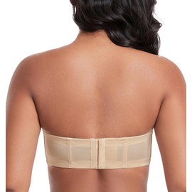 DotVol Women's Multiway Strapless Bra Plus Size Full Figure Underwire Contour Pretty Back Bra(Beige,38DD)