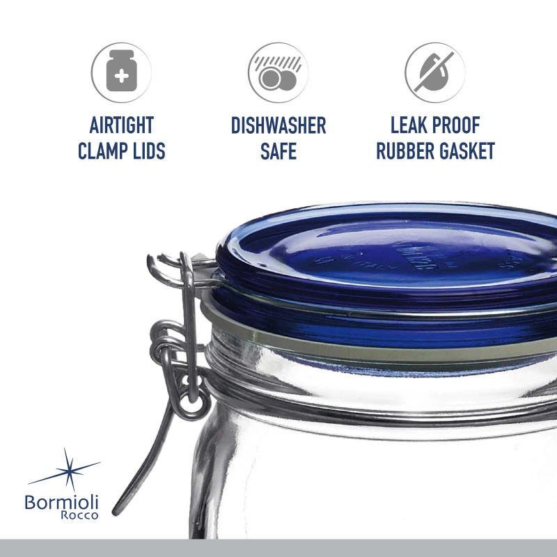 Bormioli Rocco Fido 25.25 oz Food Jar w/ Metal Clamp