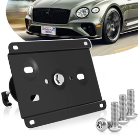 No Drill Tow Hook License Plate Mount Relocator Bracket Kit with Anti-Theft Security Compatible with Bentley Continental 2001-2024, Flying Spur 3rd gen 2020-2024，License Plate Mounting Bracket