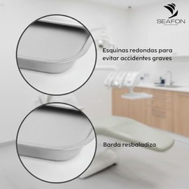 SEAFON Paquete de 4 Bandejas Quirúrgicas, Bandejas Médica de Acero inoxidable (304), Bandeja de Instrumentos de Laboratorio dental, Clínico, Herramien