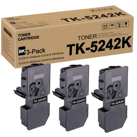 TK-5242K TK5242K 1T02R70US0 (3 Pack Black) Toner Cartridge Replacement for Kyocera ECOSYS P5026cdn P5026cdw M5526cdn M5526cdw Toner Kit Printer
