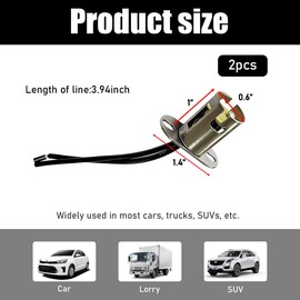 povtii 2PCS Car Light Bulb Socket, BAY15D 1157 LED Light Bulb Socket Holder, Vehicle Light Lamp Bulb Socket Adapter with Wire Connector, Car Accessories for SUV Truck (Short Bracket)