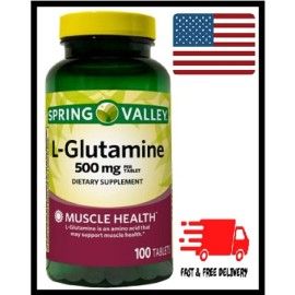 Spring Valley L-Glutamine Tablets Dietary Supplements, 500 mg, 100 Count