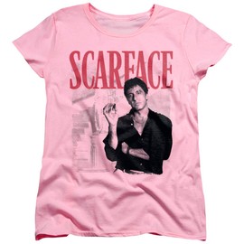 Scarface Stairway Women's T Shirt, Pink, Medium