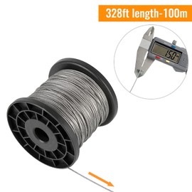 1/16 Wire Rope, 1/16 galvanized cable, 328FT Wire Cable, 304 Stainless Steel Aircraft Cable with 120 Pcs Aluminum Sleeve, 7x7 Strand Core 368 lbs Breaking Strength for Outdoor Garden Craft Clothesline