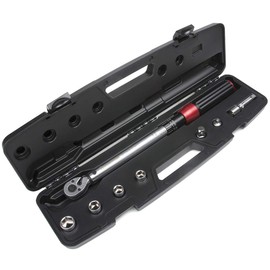 FOURROBBER Torque Wrench 3/8 Inch, 20-140 Nm 90 Teeth Ratchet Wrench with 1/4 1/2 Adapter and Extension Rod, Accuracy ±3% for Bike and Car