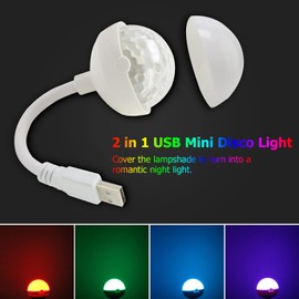 Star Car Roof Light, 360° Adjustable Star Night Light with 6 Light Combinations and Voice Activated Mode, 2-in-1 Portable USB Car Ceiling Interior Lights for Cars/Bedroom Decorations/Party