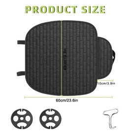 Car Front Seat Cover,Non-Slip Driver Seat Cushion Pad,Soft And Breathable Driving Cushion Protector with Storage Pocket,Minimalist Linen Frontseat Pad Mat,Universal Seats Cover for Car,SUV (Black)