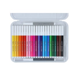 Doms Water Colour Aqua Pen, MULTICOLOUR, 2.5mm Felt Tip Pens, Pack of 24, Unique Push Resistant, Sketch Draw Write, School Home Use