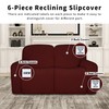 Easy-Going 100% Dual Waterproof Recliner Loveseat Cover, 6-Pieces Stretch Relining