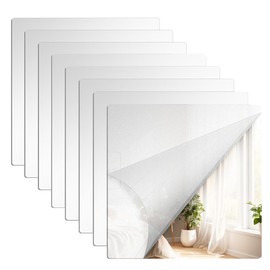 12" x 12" Acrylic Mirror Tiles, 8 Pack Self Adhesive Acrylic Square Mirrors for Gym, Frameless Full Length Mirror Tiles Sheets Wall Stickers for Wall Decor Home Living Room Bedroom (Thickness 2mm)
