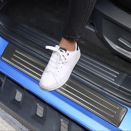 BILOPER Stainless Steel Outer Door Sill Protector Cover Trim Accessories Interior Door Entry Guard Plate Decoration Sticker (for Ford Ranger Carbon Fiber 2024)