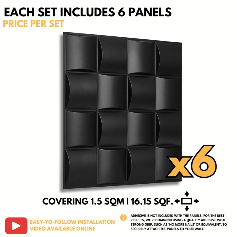 NOVECRAFTO Lattice Effect 3D Wall Panels - 6 Sheets Covering