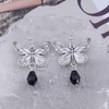 Cimenexe Bohemian Crystal Butterfly Dangle Earrings Silver Amethyst Butterfly Drop