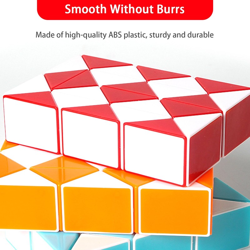 21 Pack 24 Blocks Magic Snake Cube Fidget Toy,Mini Twist