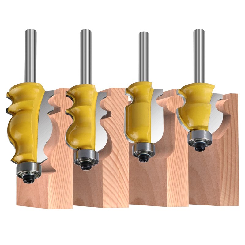 ROOCBIT 1/4-Inch Shank Architectural Molding Router Bit Set Carbide Sculpture