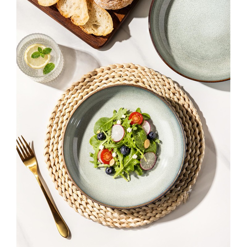 8.5'' Ceramic Pasta Bowls, 36oz Stoneware Salad Bowls Set of