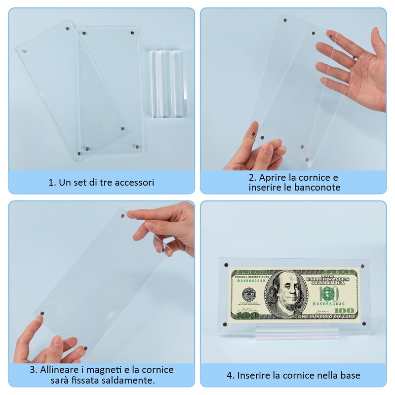 Cornice per banconote da un dollaro, porta banconote da un