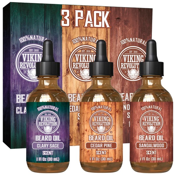 Viking Revolution - Aceite para Barba 3 Piezas - Sándalo,