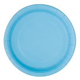 Unique 30899EU Eco-Friendly Paper Plates-23 cm-Baby Blue Colour-16 Count (Pack of 1), Pack of 16