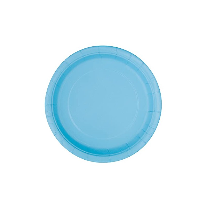 Unique 30899EU Eco-Friendly Paper Plates-23 cm-Baby Blue Colour-16 Count (Pack