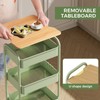 johgee 3 Tier Rolling Cart with Table top, Metal Rolling