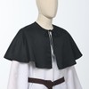 BLESSUME Unisex Medieval Short Cape Cloak (XX-Large, Black)