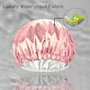 Amamba Shower Caps,100% Real Satin Lined Shower Cap,Extra Large Shower