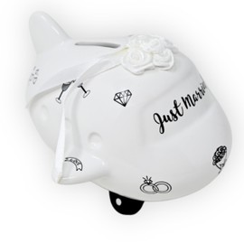 damaloo Wedding Money Box Aeroplane - Just Married Money Box - Ceramic Wedding Money Box - Wedding Money Gift - Wish Filler - Money Box - Wedding Fund - XXL Donation Box