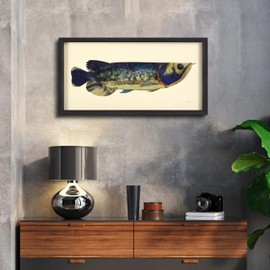 Empire Art Direct Arowana Dimensional Collage Handmade by Alex Zeng Framed Graphic Fish Animal Wall Art, 17 in x 33 in x 1.4 in, Ready to Hang